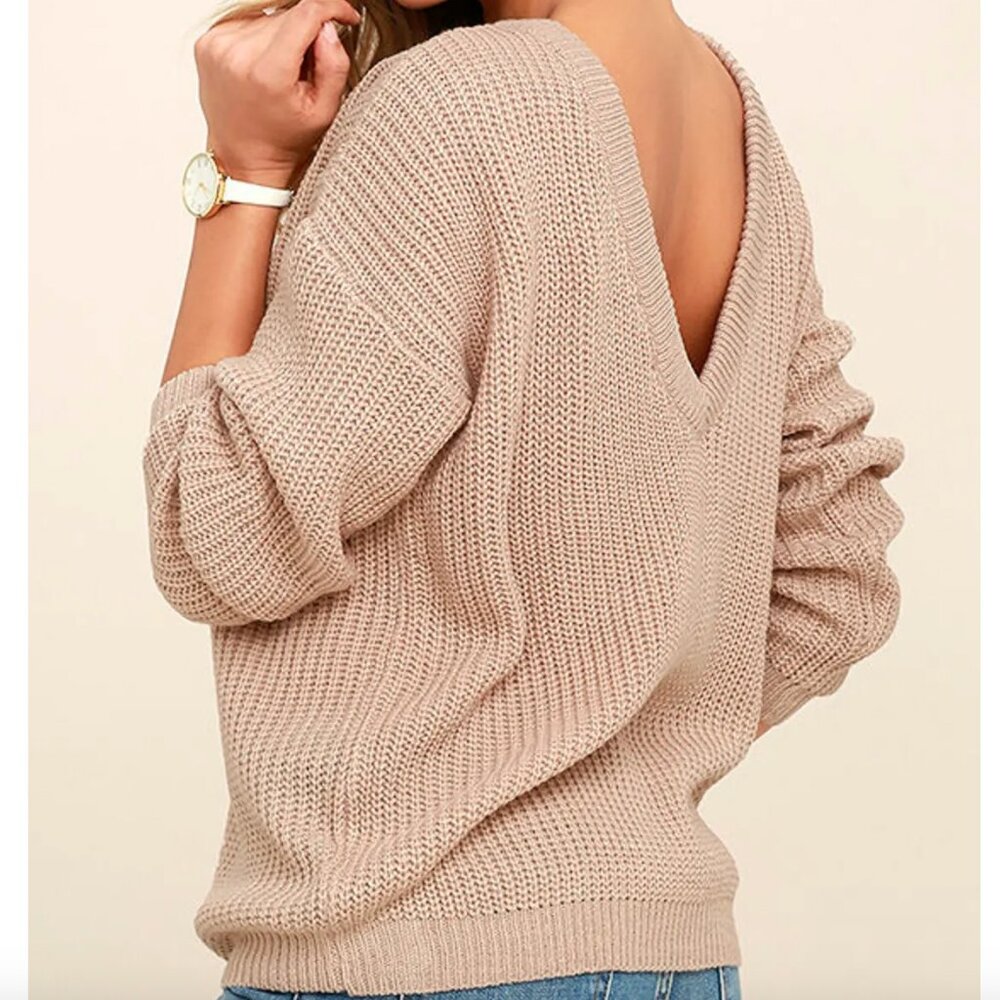 Lulu's Island Ferry Taupe Sweater